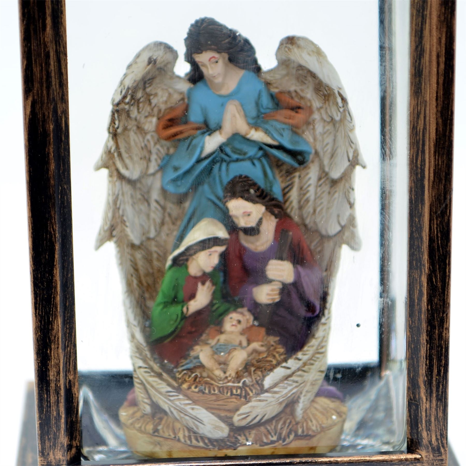 28Cm Christmas Nativity Led Lantern With Glitter Xmas Home Decorations Ornament