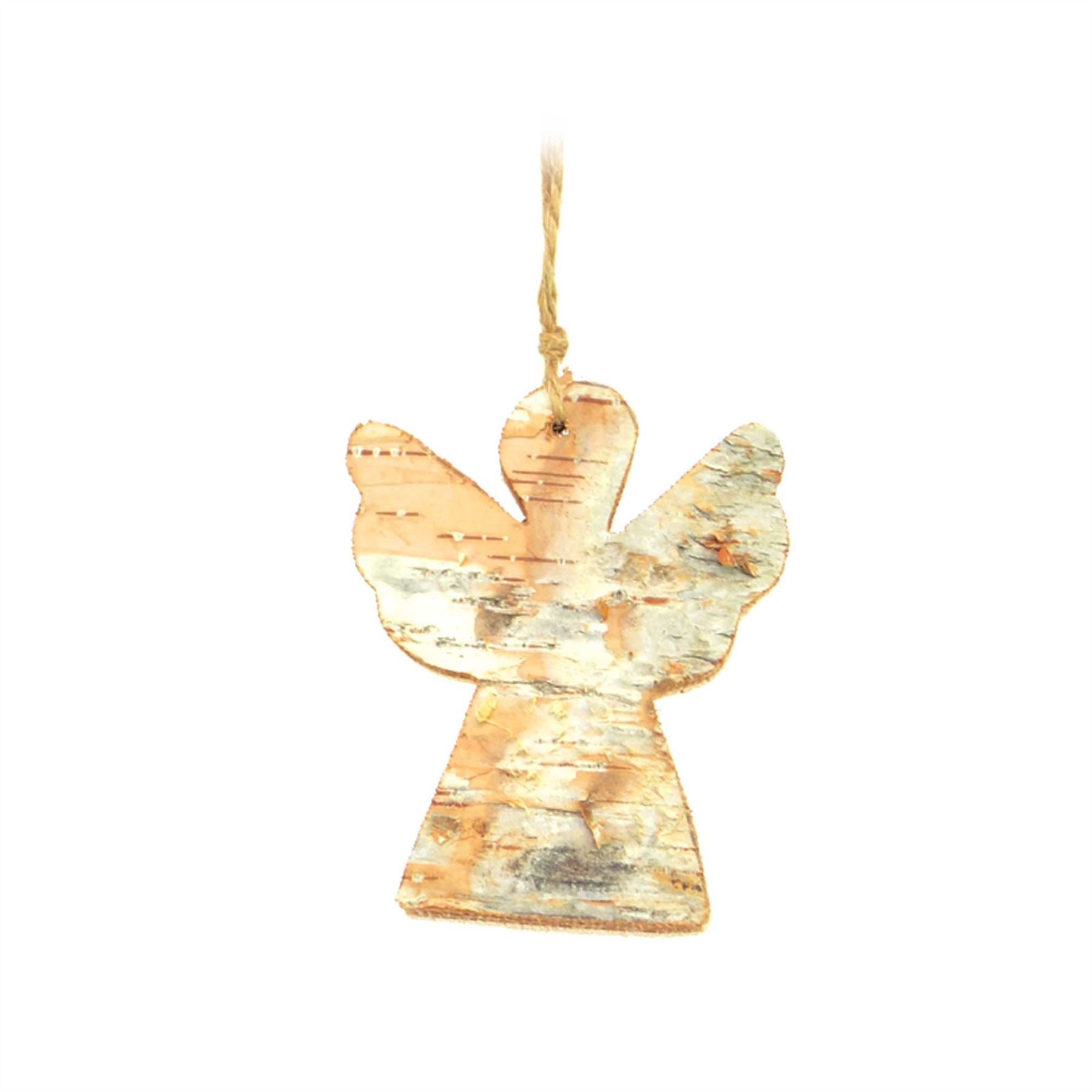 8Cm Real Woodn Ornament For Christmas Tree Hanging Decorations Heand Crafted -Angel