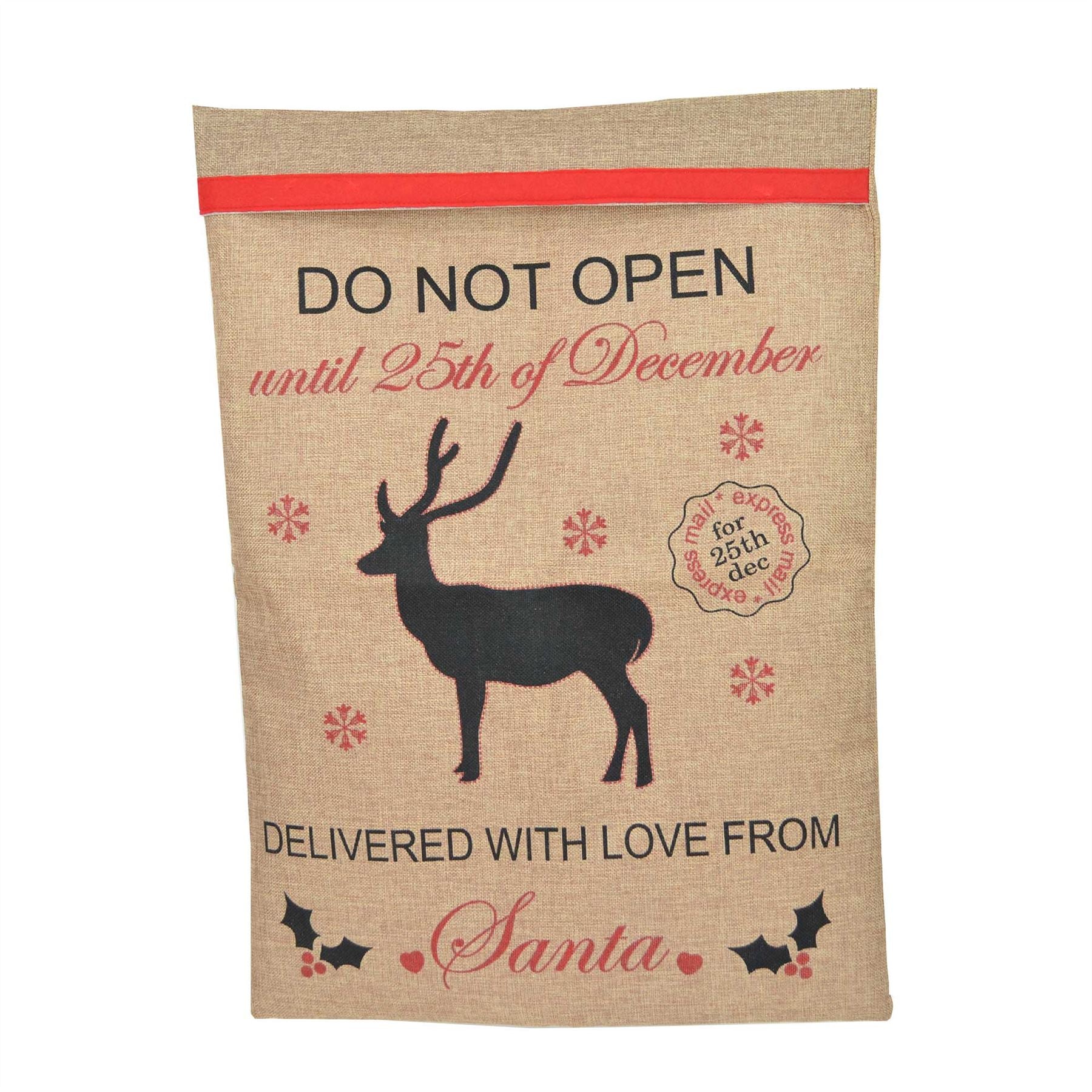 1 Pcs Do Not Open Until 25Th Santa Sack Christmas Stocking Xmas Gifts Bags 70 X 50Cm