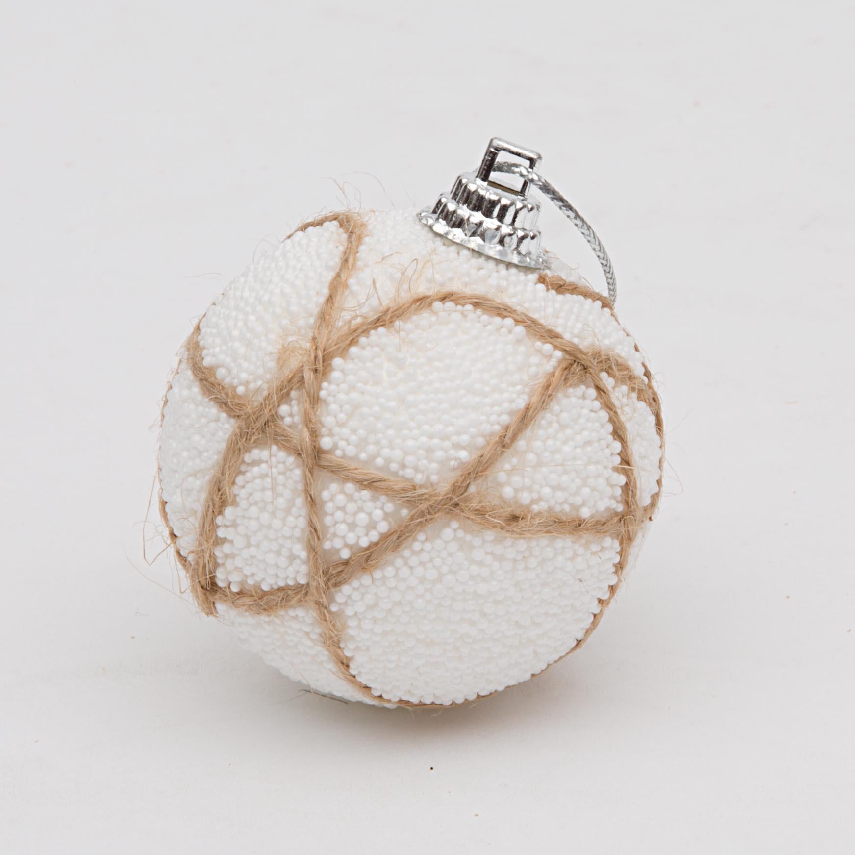 12 White Christmas Tree Decorations Baubles Soft Foam Xmas Home Decor 4 Cm