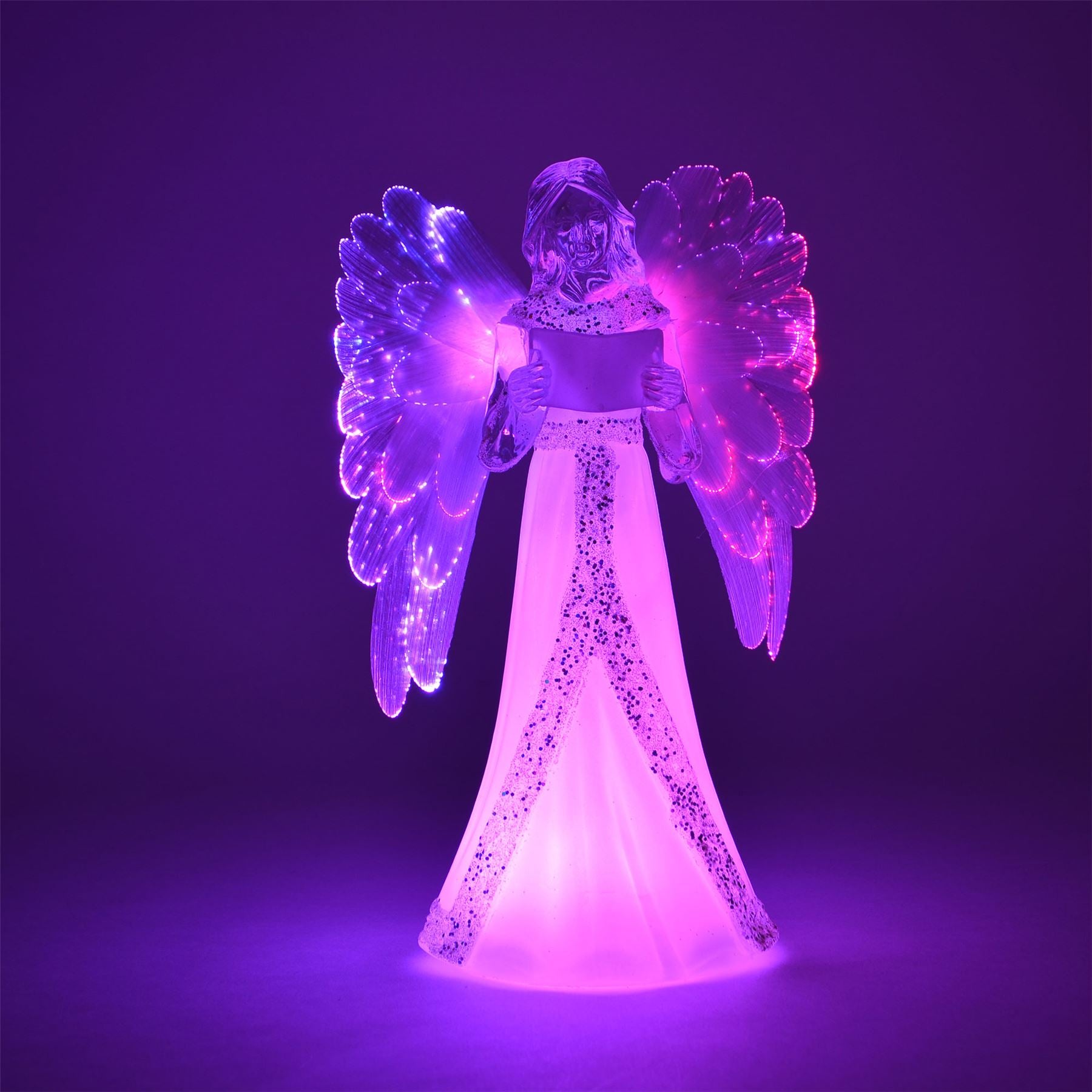 21Cm Christmas Angel White Colour Changing Light Xmas Decoration