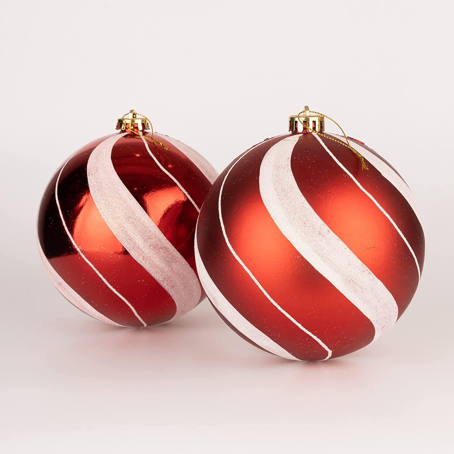 Baubles Candy Stripe 15Cm 3Pcs Pvc