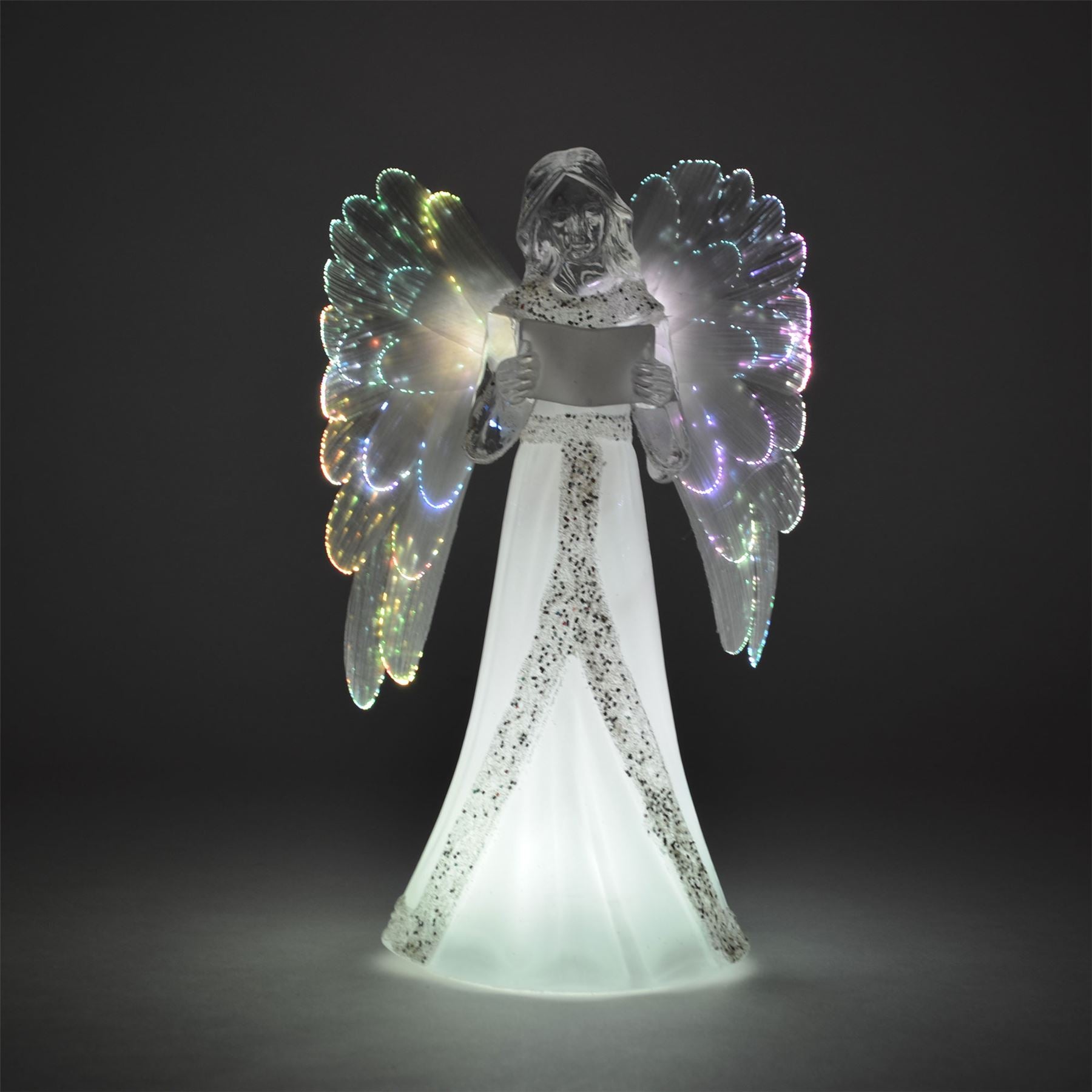 21Cm Christmas Angel White Colour Changing Light Xmas Decoration