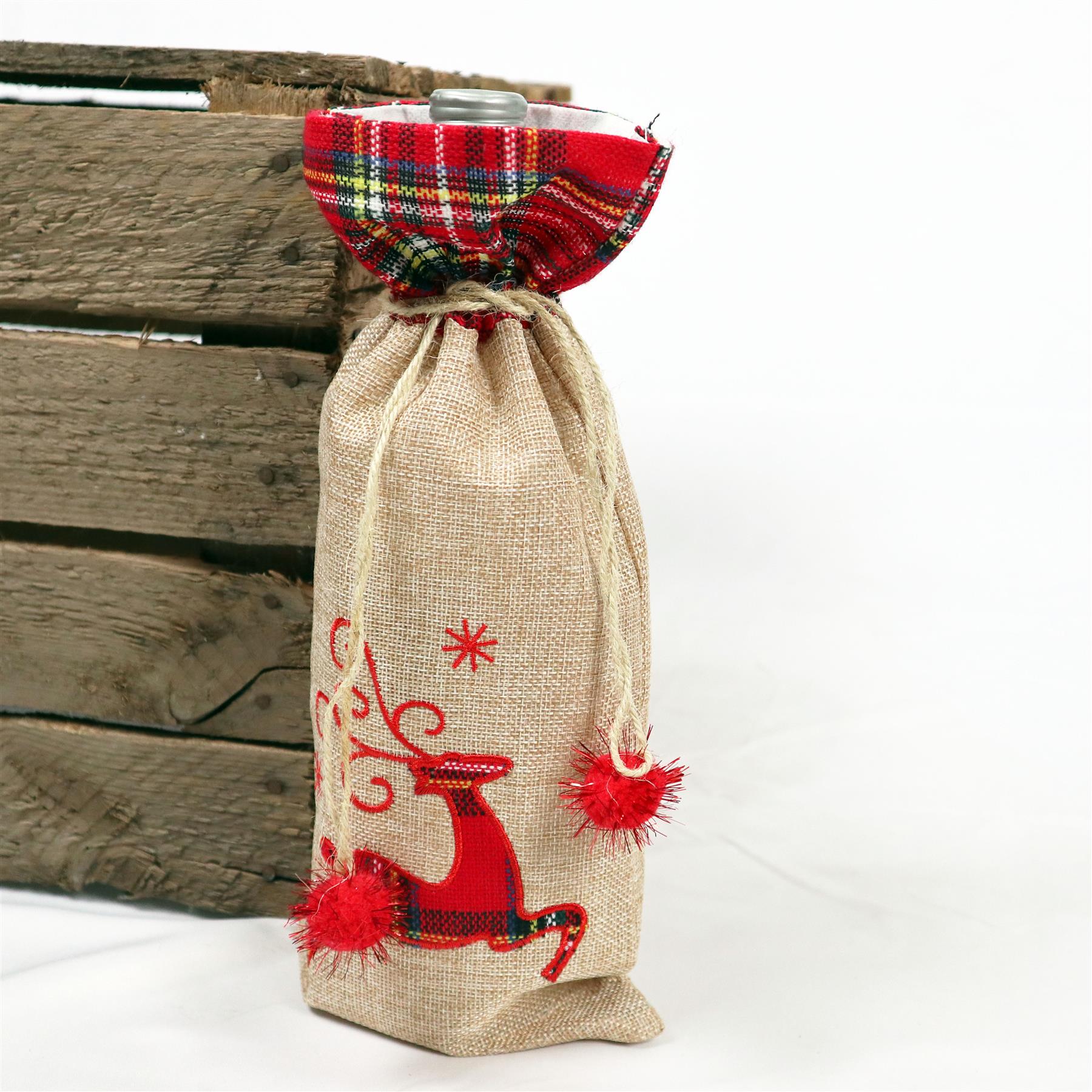 Wine Bottle Cover Reindeer 15X35Cm