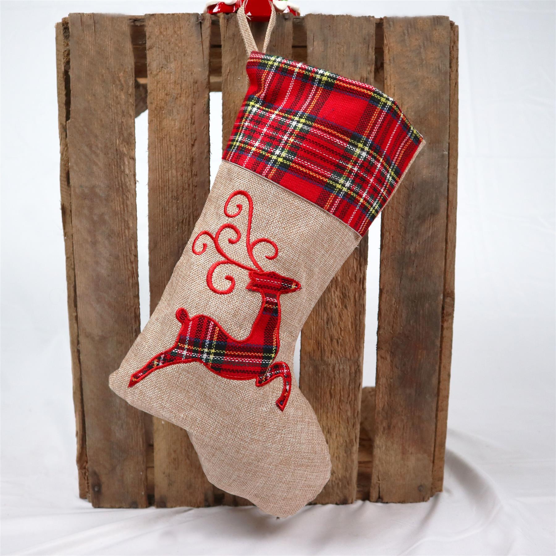 Christmas Reindeer Stockings 26X45Cm