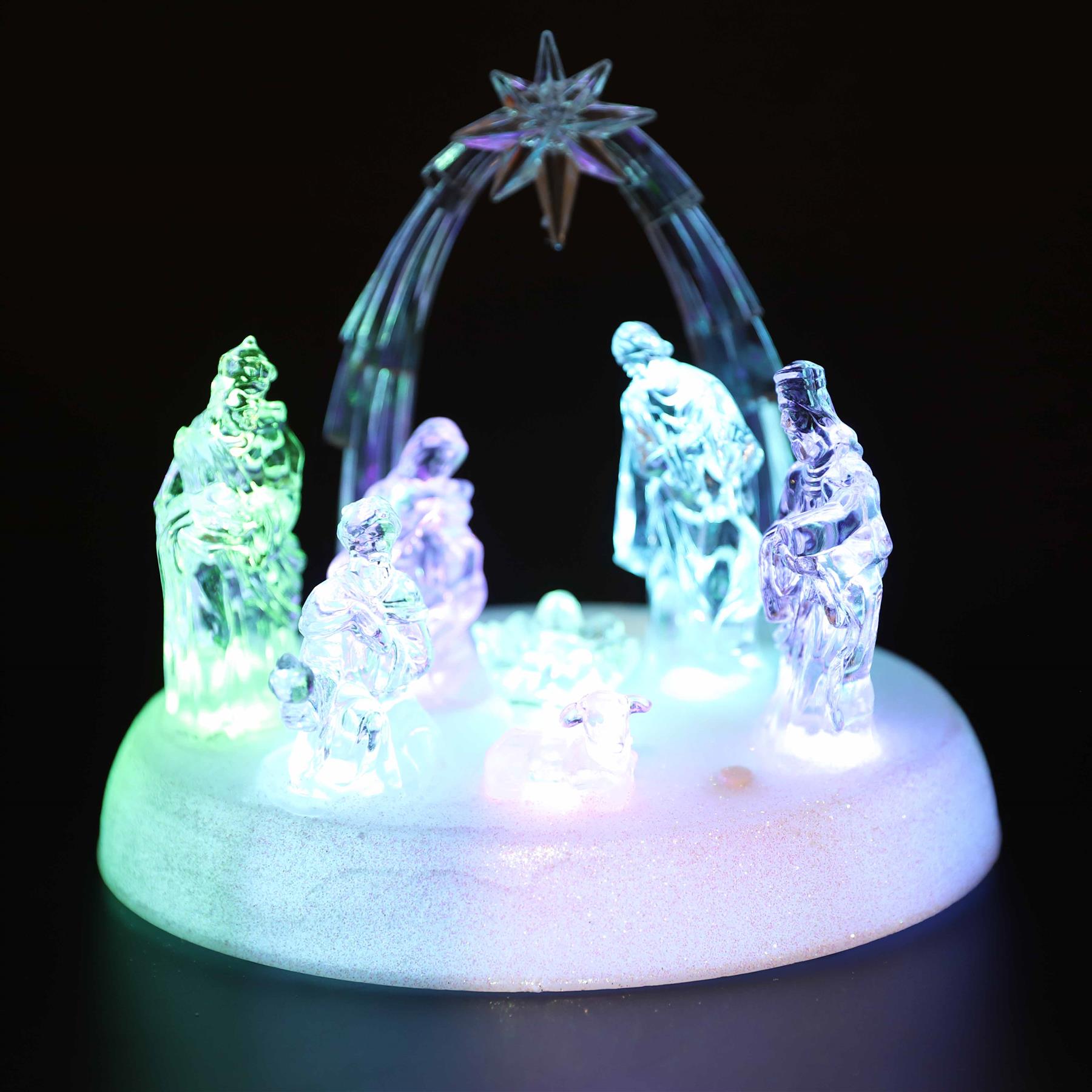 Christmas Nativity Led Light Up Set With Music Xmas Decoration 11532