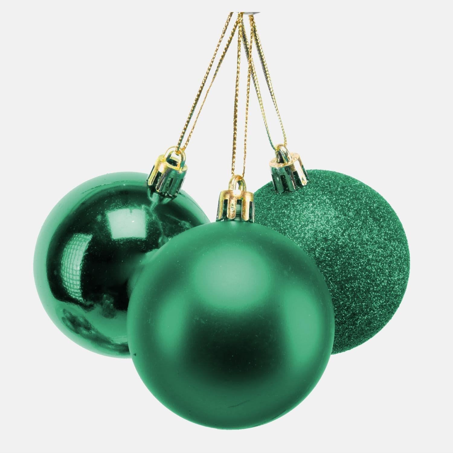 Baubles Emerald Green 5Cm 12Pcs Set Pvc
