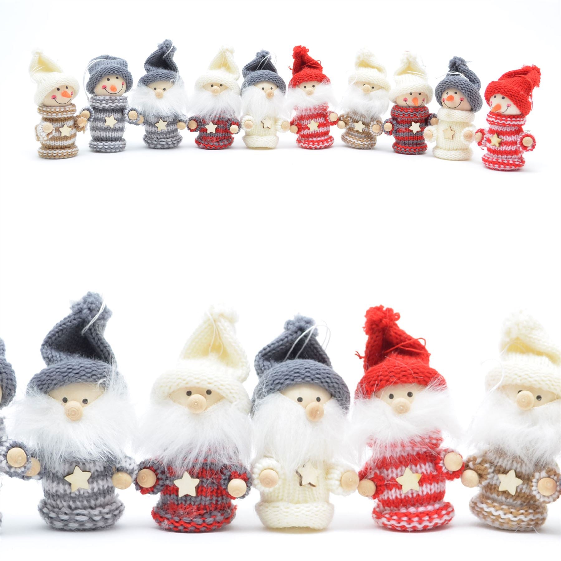 10 Teddy Christmas Tree Hanging Decorations Handmade Gift Box Set