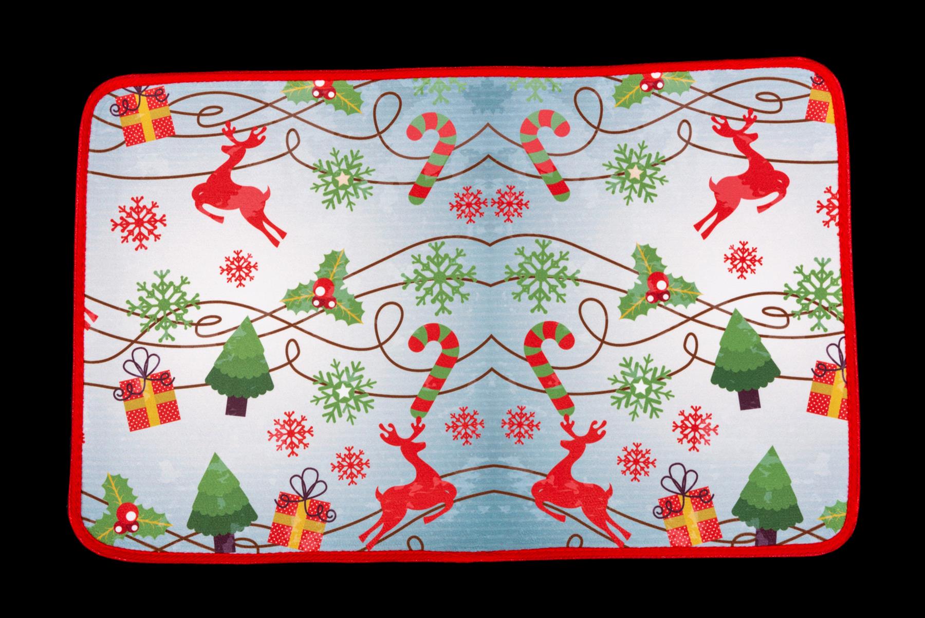 1 Pcs Christmas Door Mats Assorted Santa Xmas Floor Rugs Washable