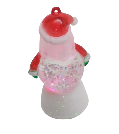 1 LED Crystal Clear Figures Santa Christmas Home Xmas Party Table Decorations