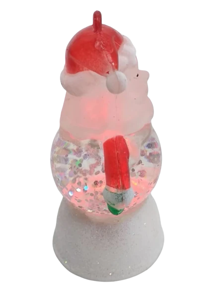 1 LED Crystal Clear Figures Santa Christmas Home Xmas Party Table Decorations