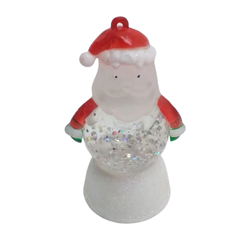 1 LED Crystal Clear Figures Santa Christmas Home Xmas Party Table Decorations