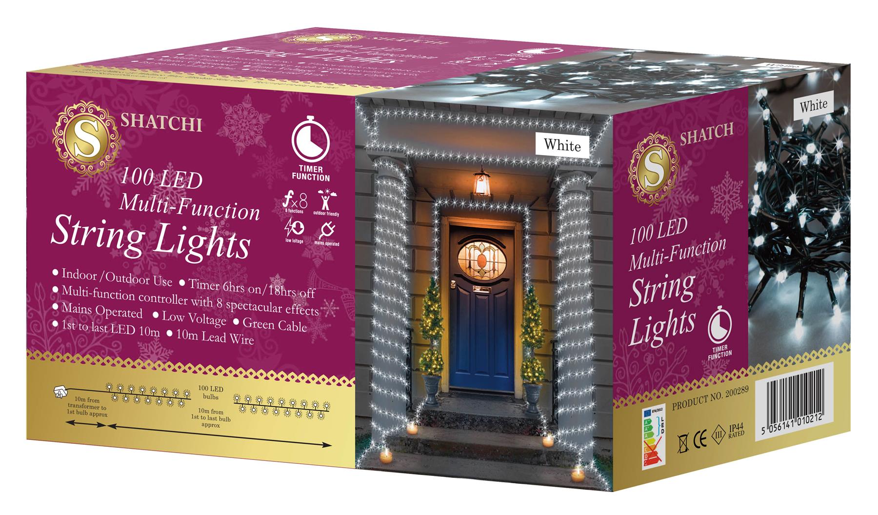 100 LED Fairy Lights Christmas Outdoor Main Plug-In Xmas Home Garden Tree Decor