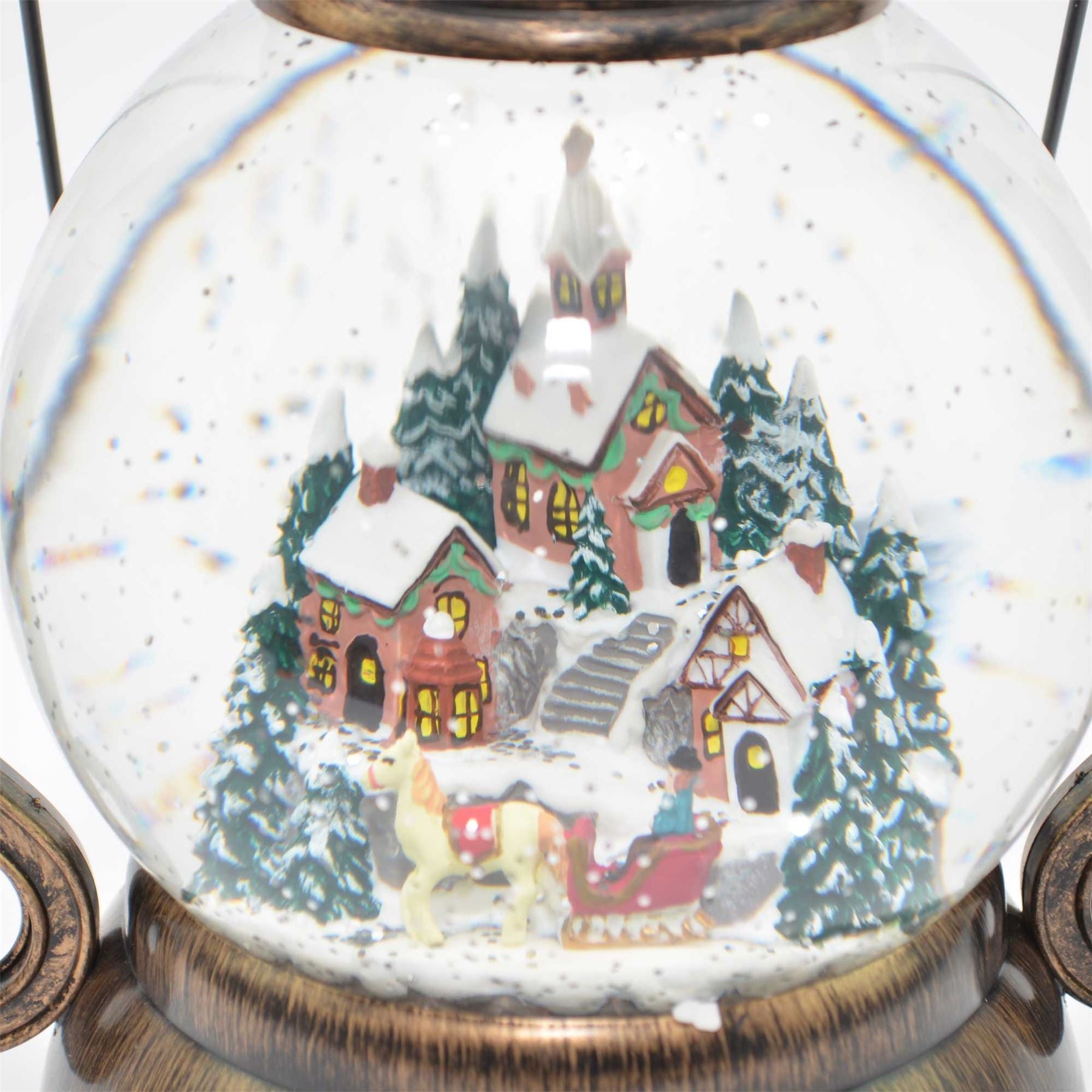 10.75in Town Christmas LED Lantern Musical Xmas Light Nativity Party Decoration