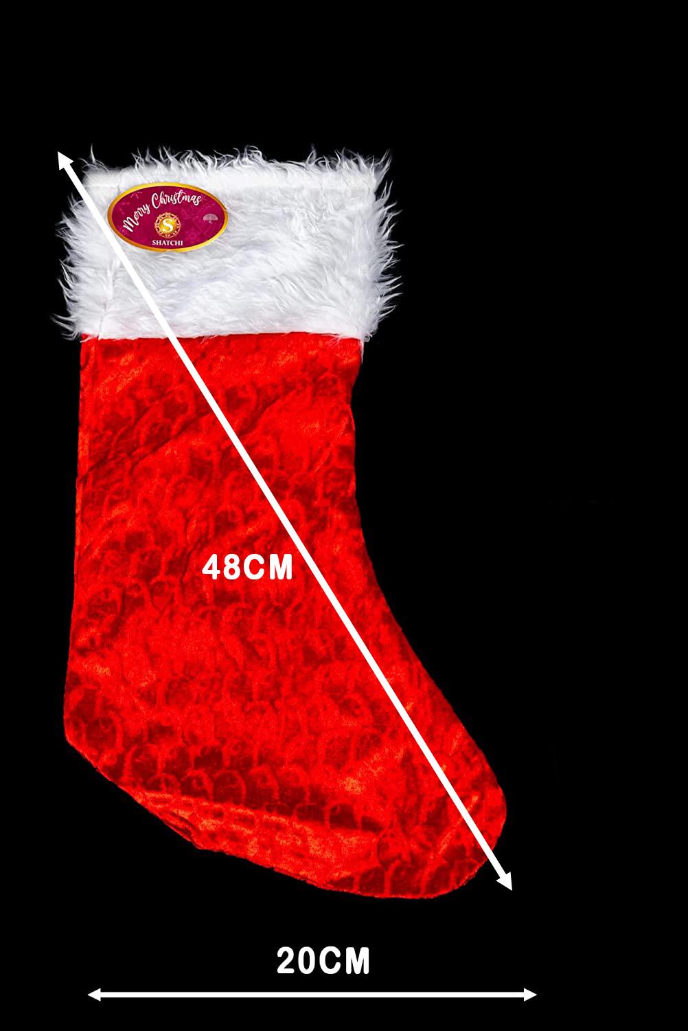 12 Santa Stocking Father Christmas Sack Kids Gift Bag Xmas Present Hanging Decor