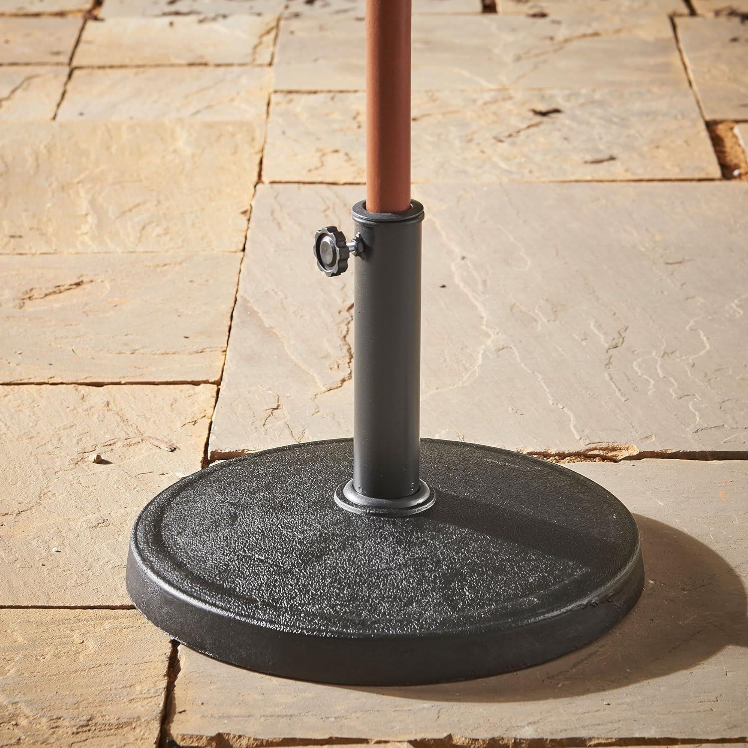 12Kg Black Round Concrete Parasol Base