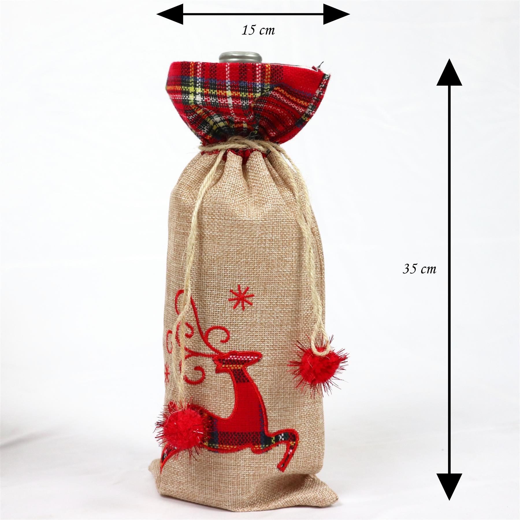 Wine Bottle Cover Reindeer 15X35Cm