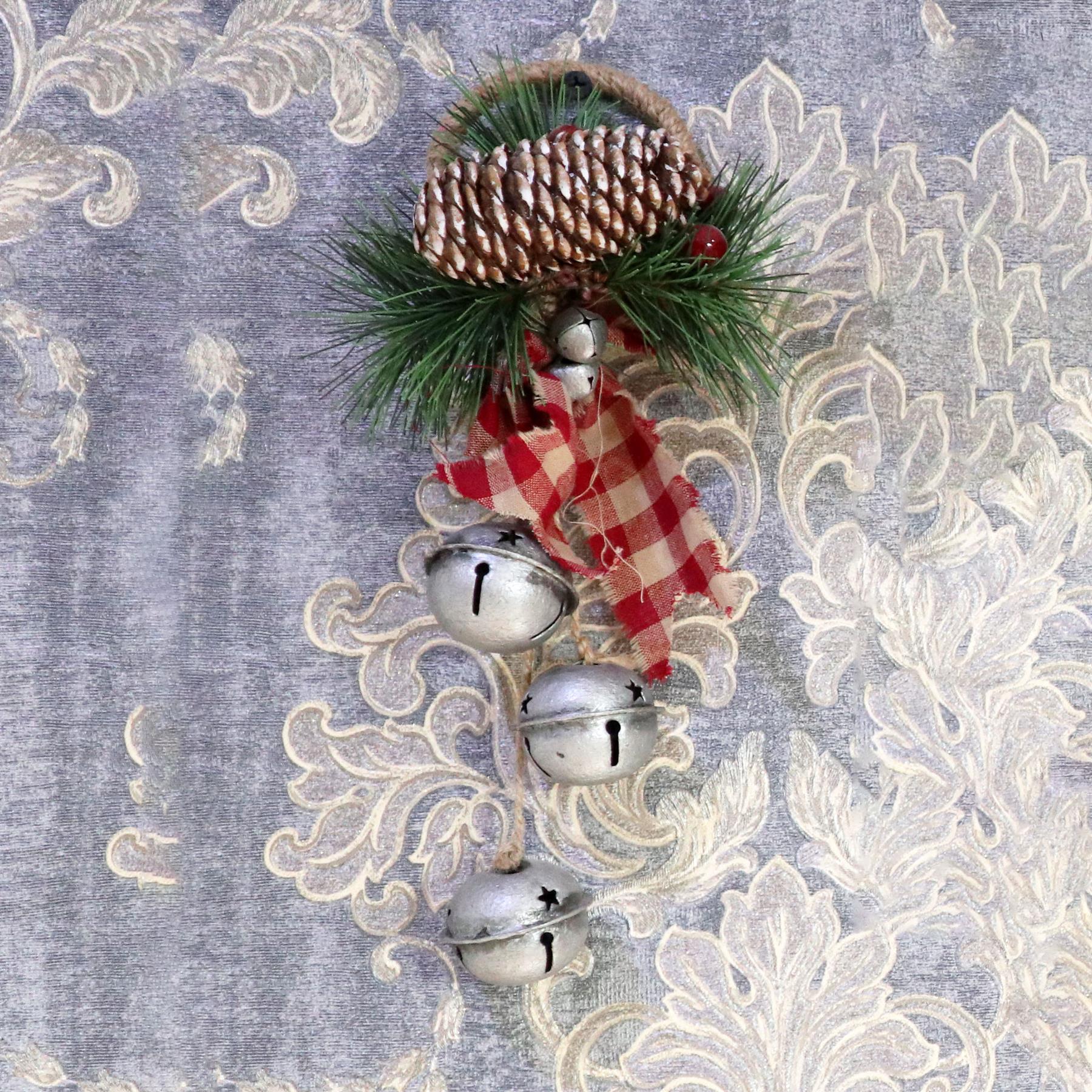 Hanging Decorations With Silver Bells 27 Cm