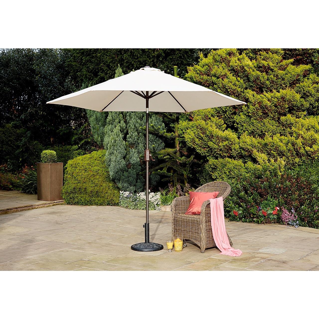 3m Garden Parasol Umbrella Tilting with Crank Handle Beige
