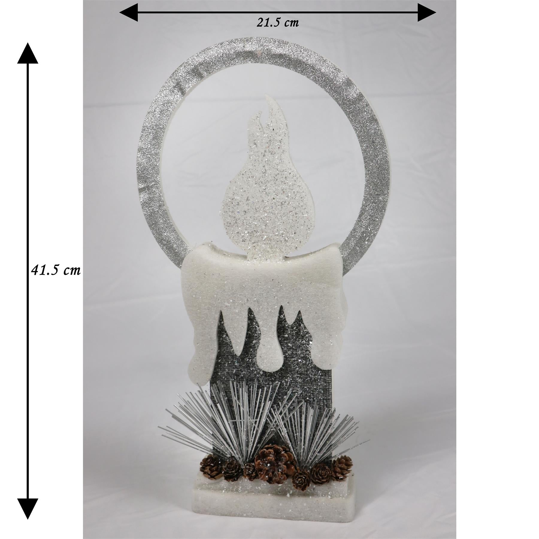 B/O Led Silver Foam Single Candle-41Cm,
1 Led