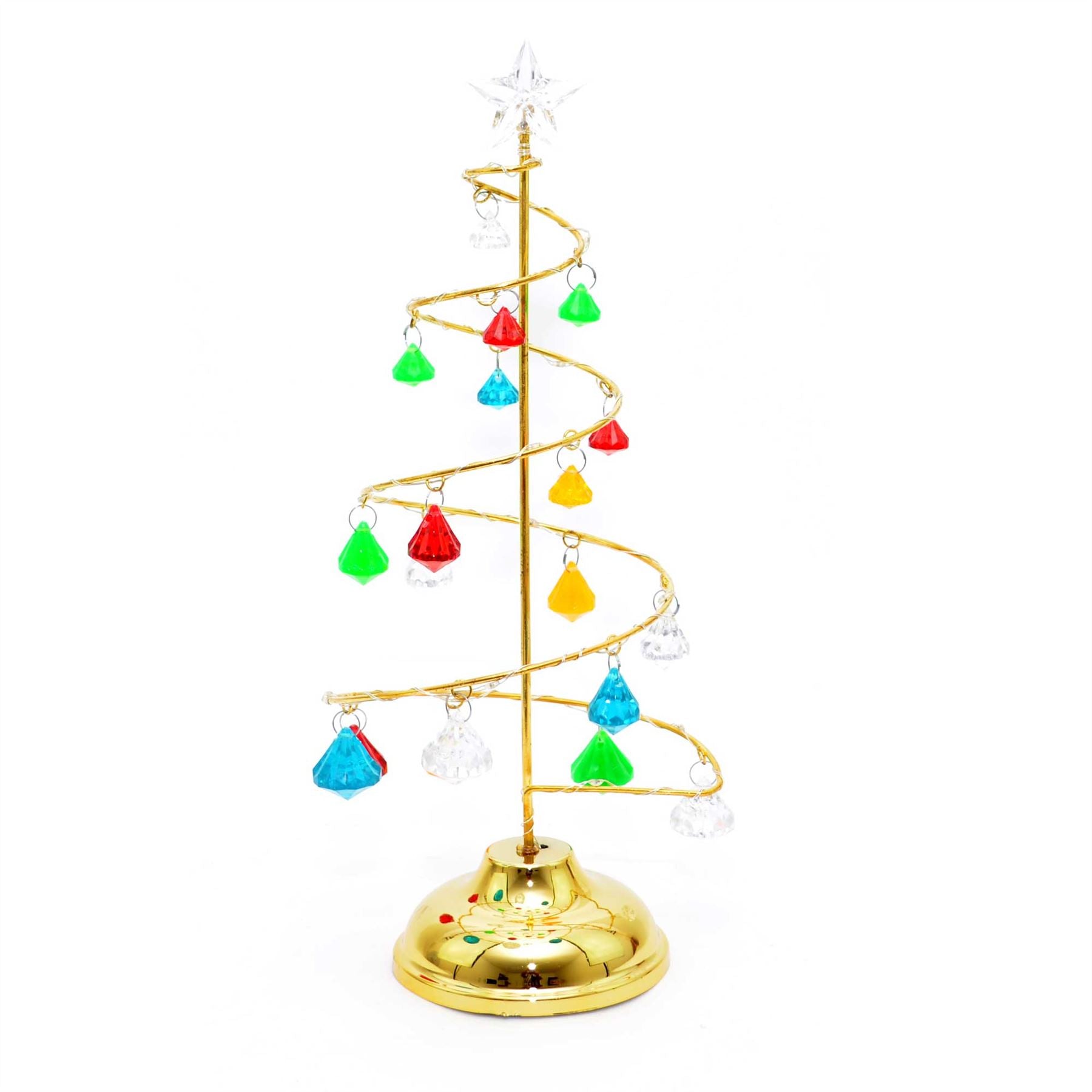 13in Spiral Diamond Tree Christmas Decorations Xmas Novelty