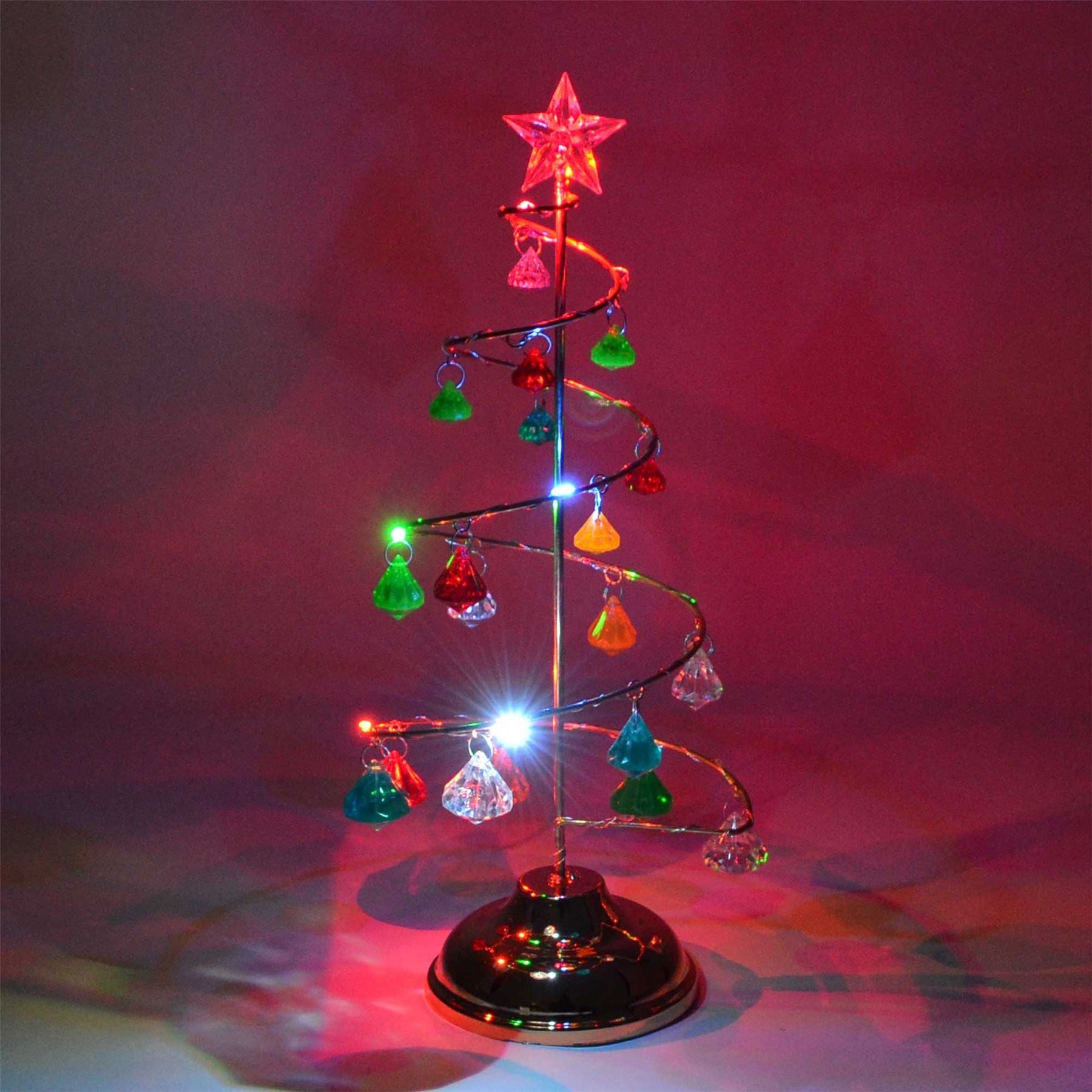 13in Spiral Diamond Tree Christmas Decorations Xmas Novelty
