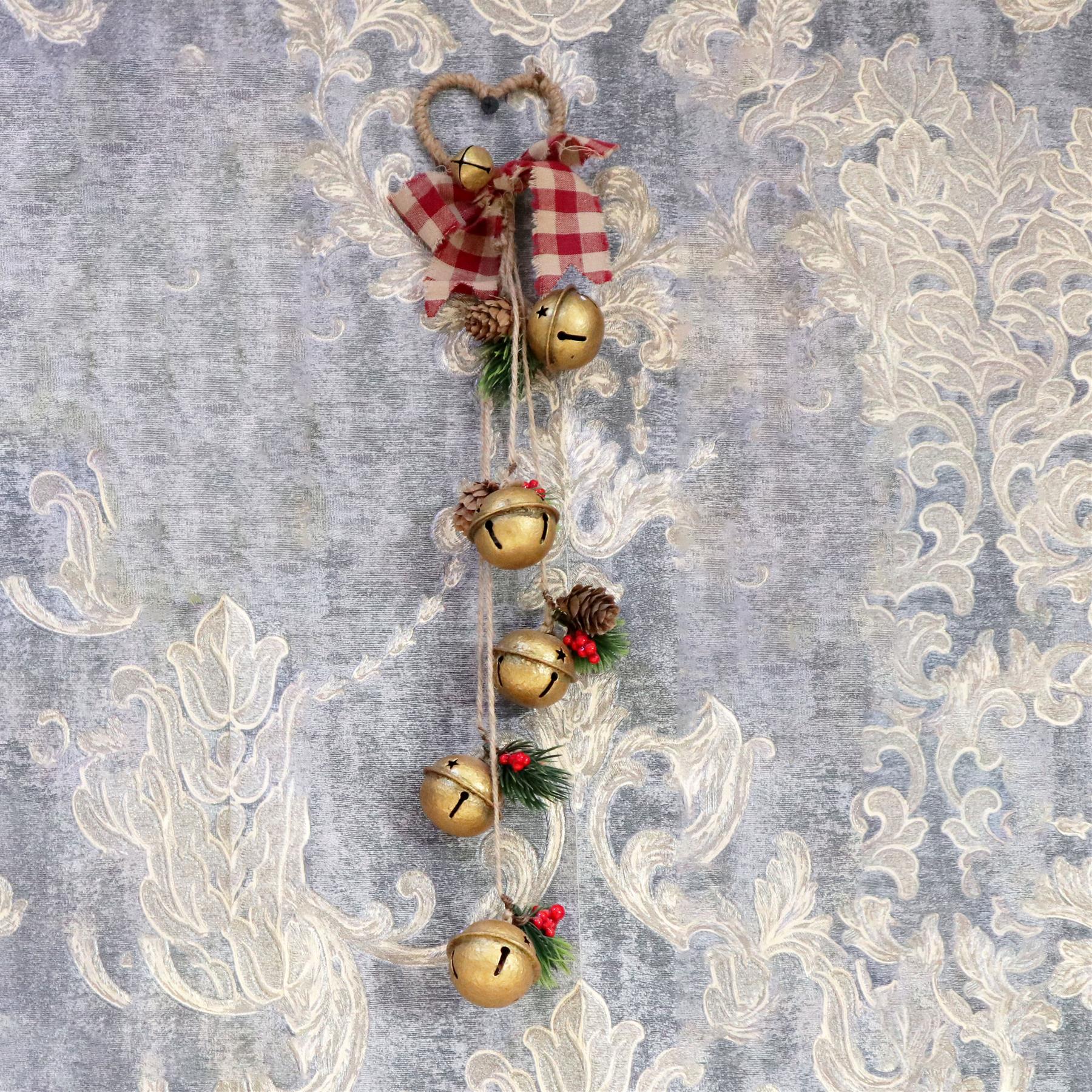 Hanging Decorations With Golden Bells 46 Cm
