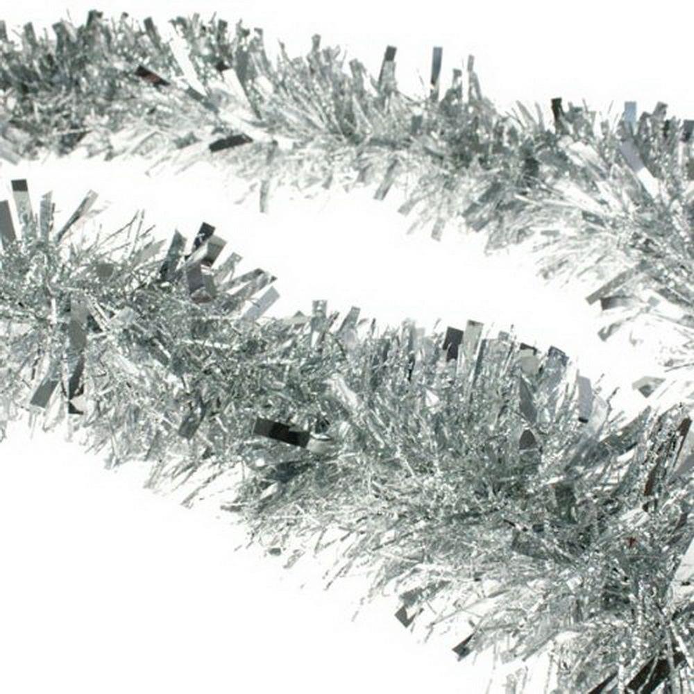 Silver Thick Chunky Luxury Christmas Tree Tinsel Garland Decoration Xmas 16pcs