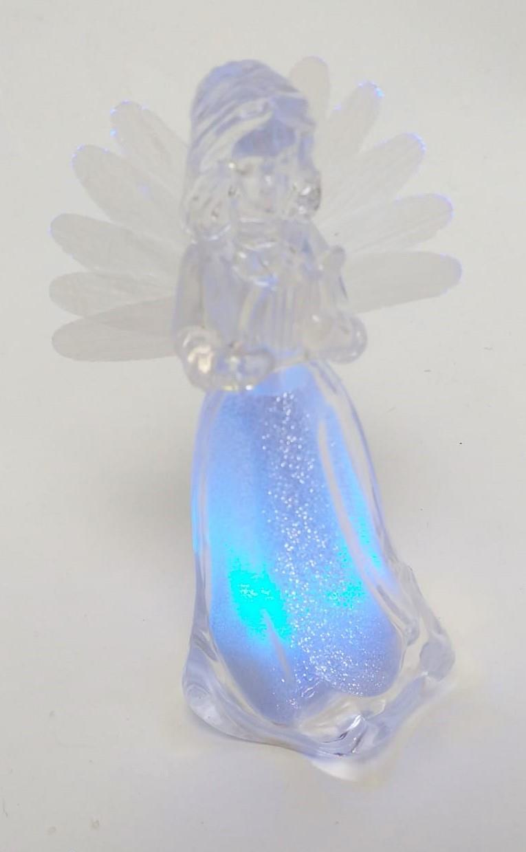 1 X Crystal Clear Angel Holding Figures Christmas Decoration