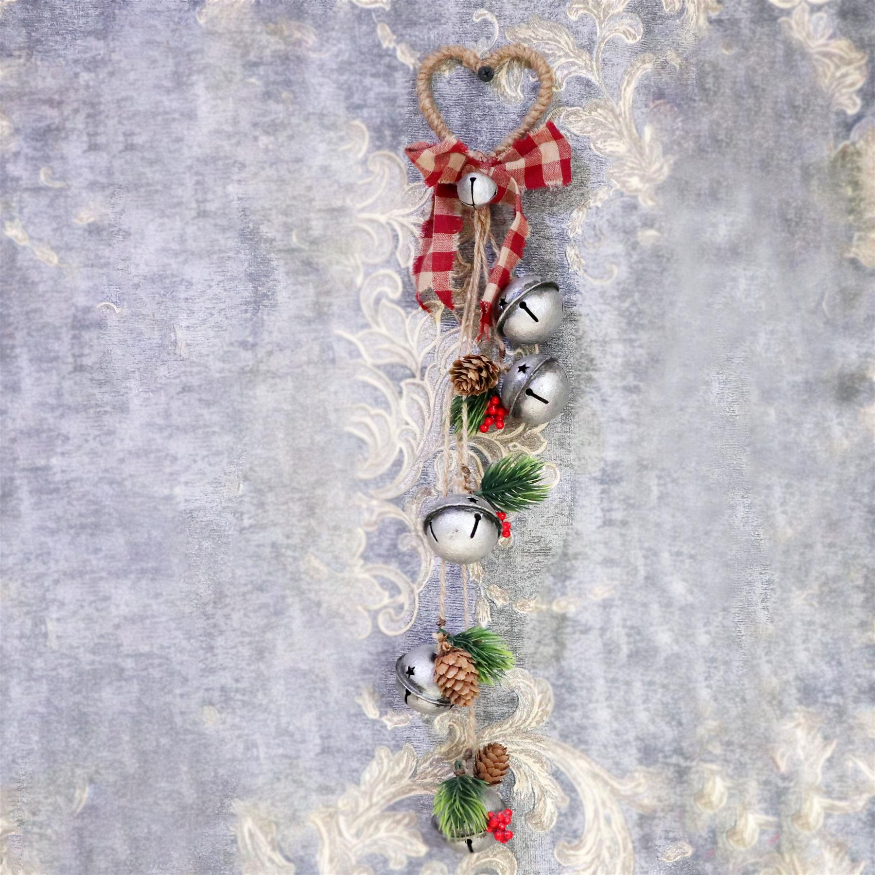 Hanging Decorations With Silver Bells 46 Cm