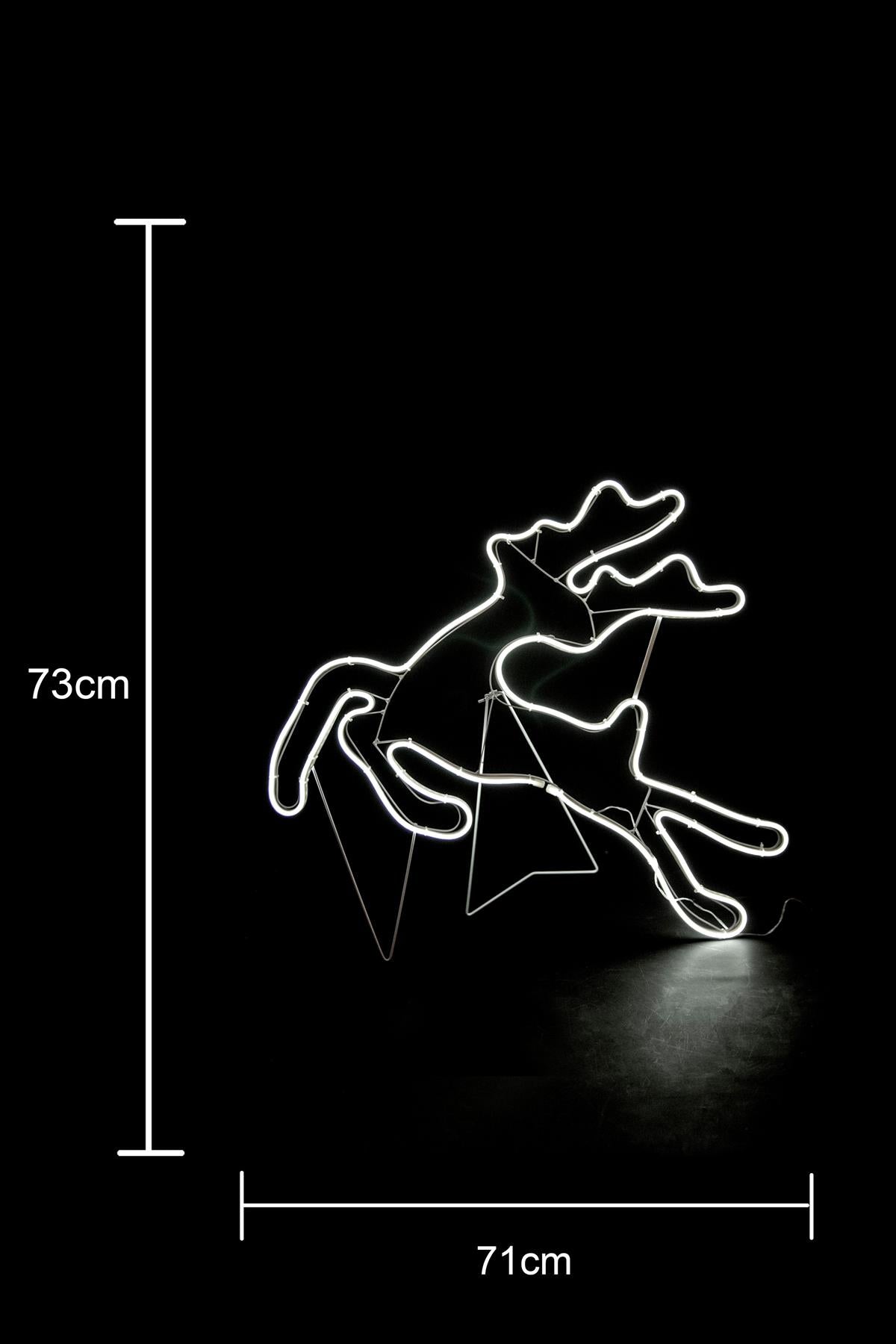 Jumping Reindeer Rope Light Silhouette-Cool White 69 X 58Cm