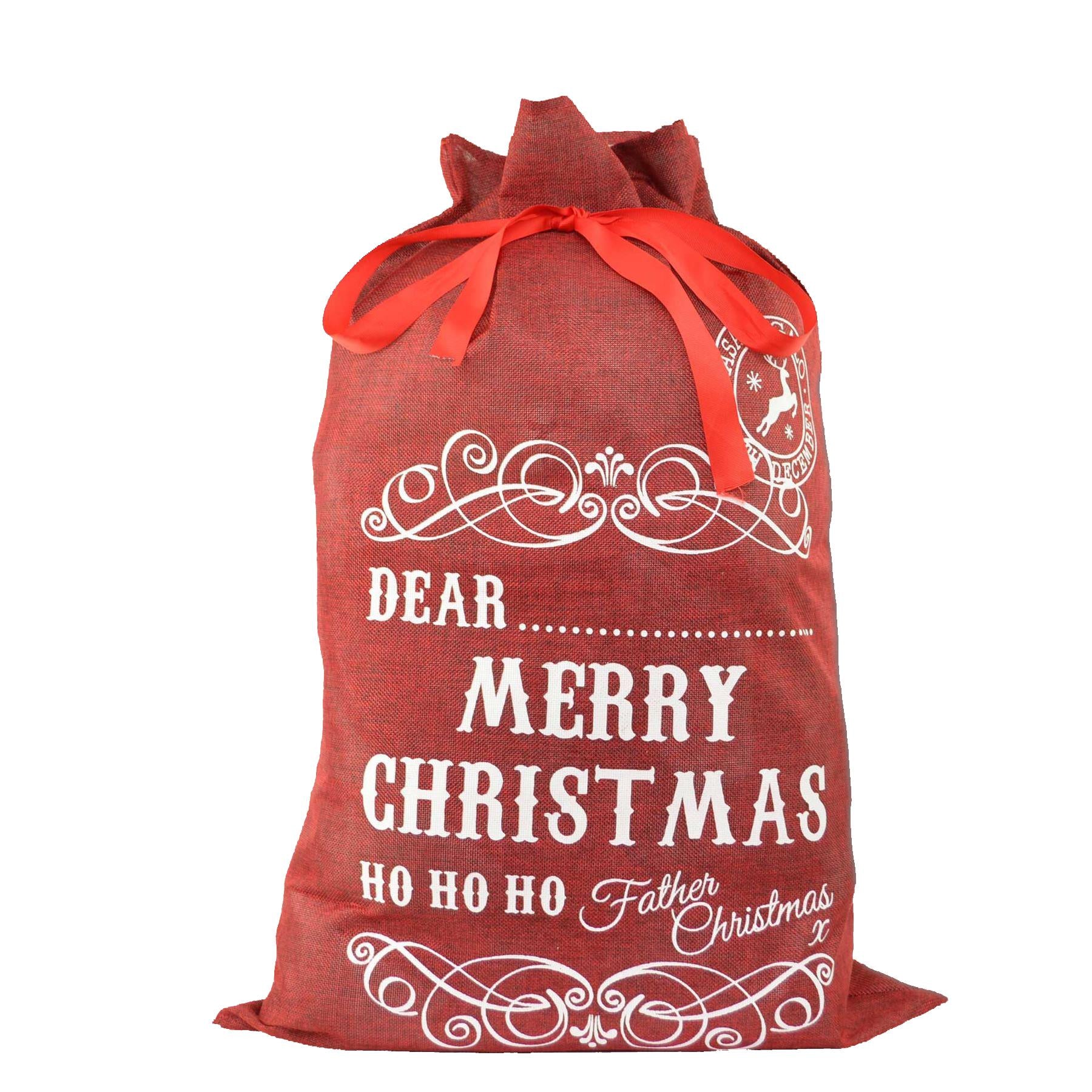 10 Pcs Personalised Santa Sack Christmas Stocking Xmas Presents Gifts Bags 72 X 50Cm
