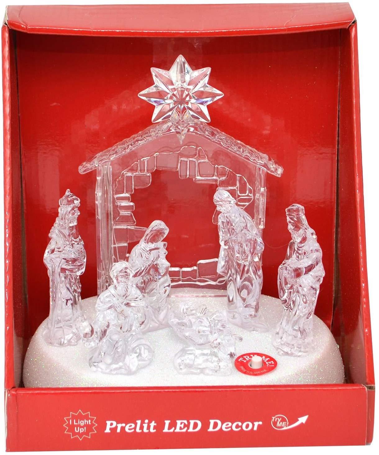 Christmas Nativity Led Light Up Set With Music Xmas Decoration 11531
