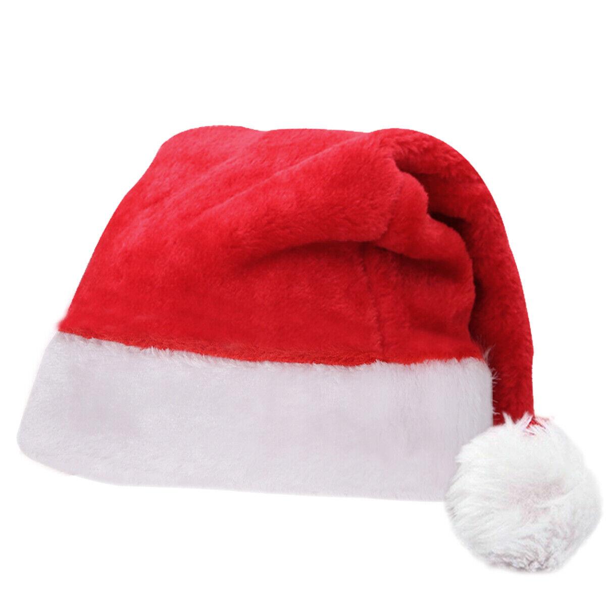 Santa Hat Premium Quality Christmas Fancy Dress Costume Accessories Xmas Hat