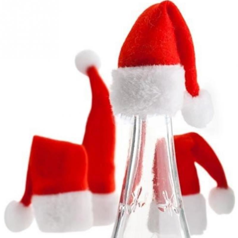 Glamorous Christmas Gifts - Christmas Hat Bottle Topper Pack Of 4 Toppers