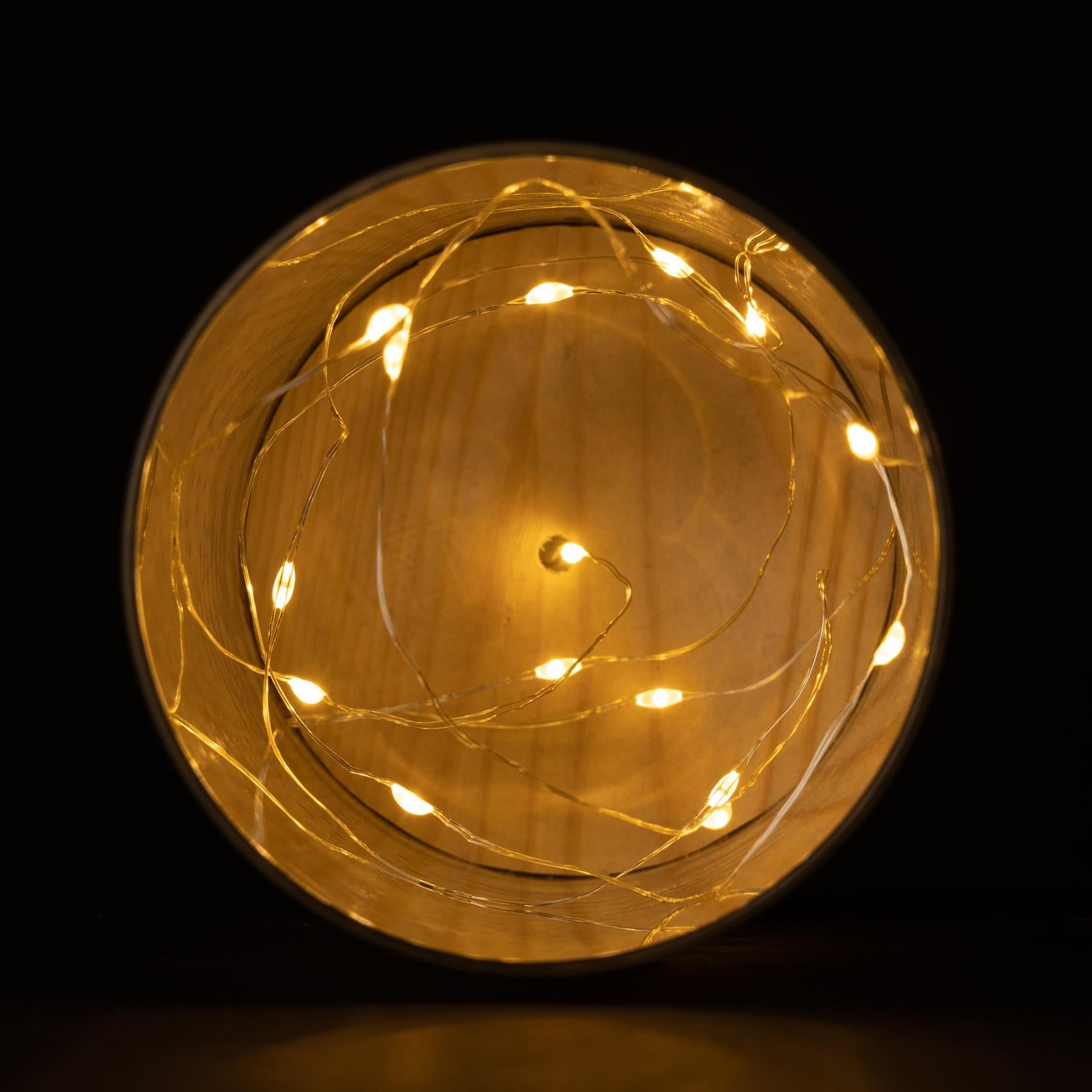 20cm Christmas Lantern Table Lamp LED Fairy Light Silver Snowfall Decorated Vase