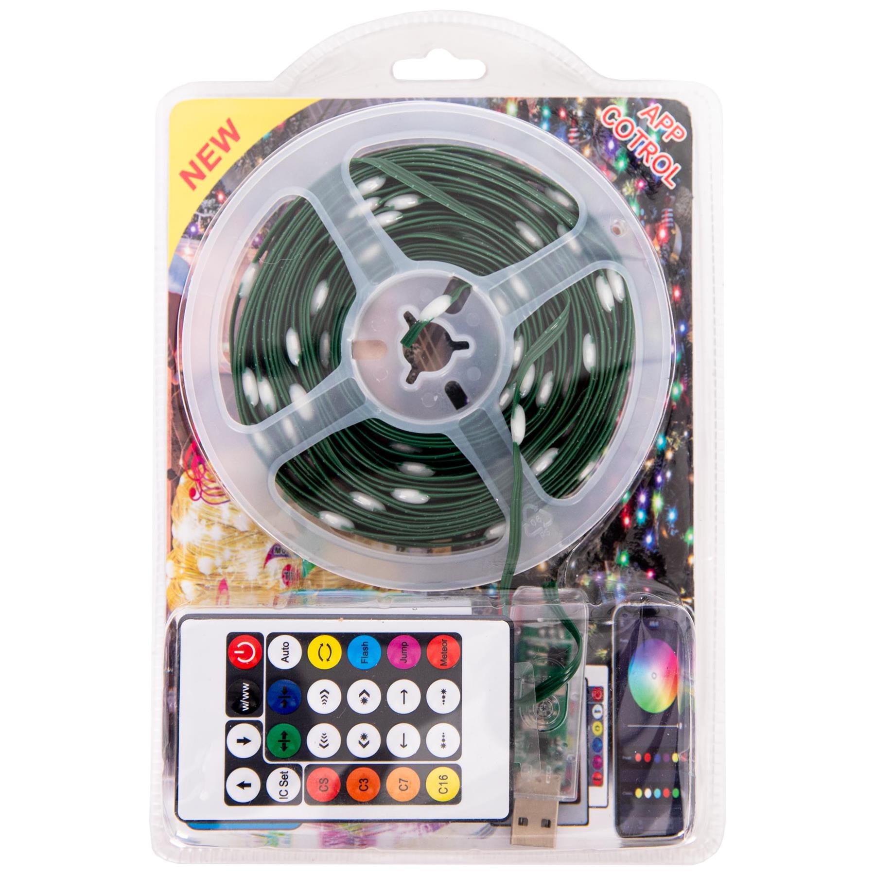 20M Christmas Decoration LED Strip Light Battery USB Operated Remote App Control