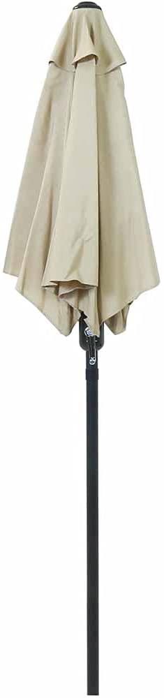 3m Garden Parasol Umbrella Tilting with Crank Handle Beige