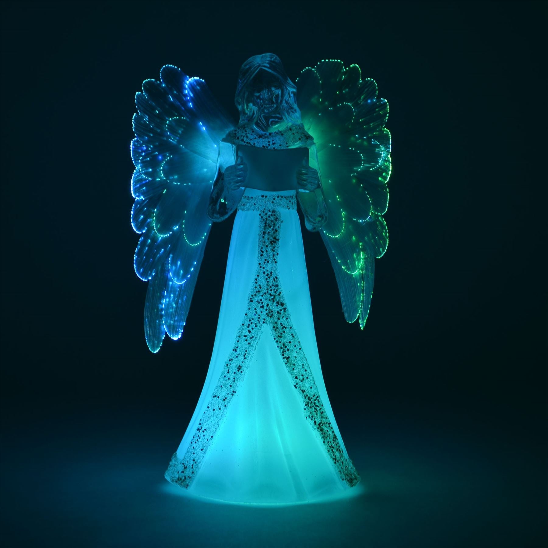 21Cm Christmas Angel White Colour Changing Light Xmas Decoration 21Cm Christmas Angel White Colour Changing Light Xmas Decoration