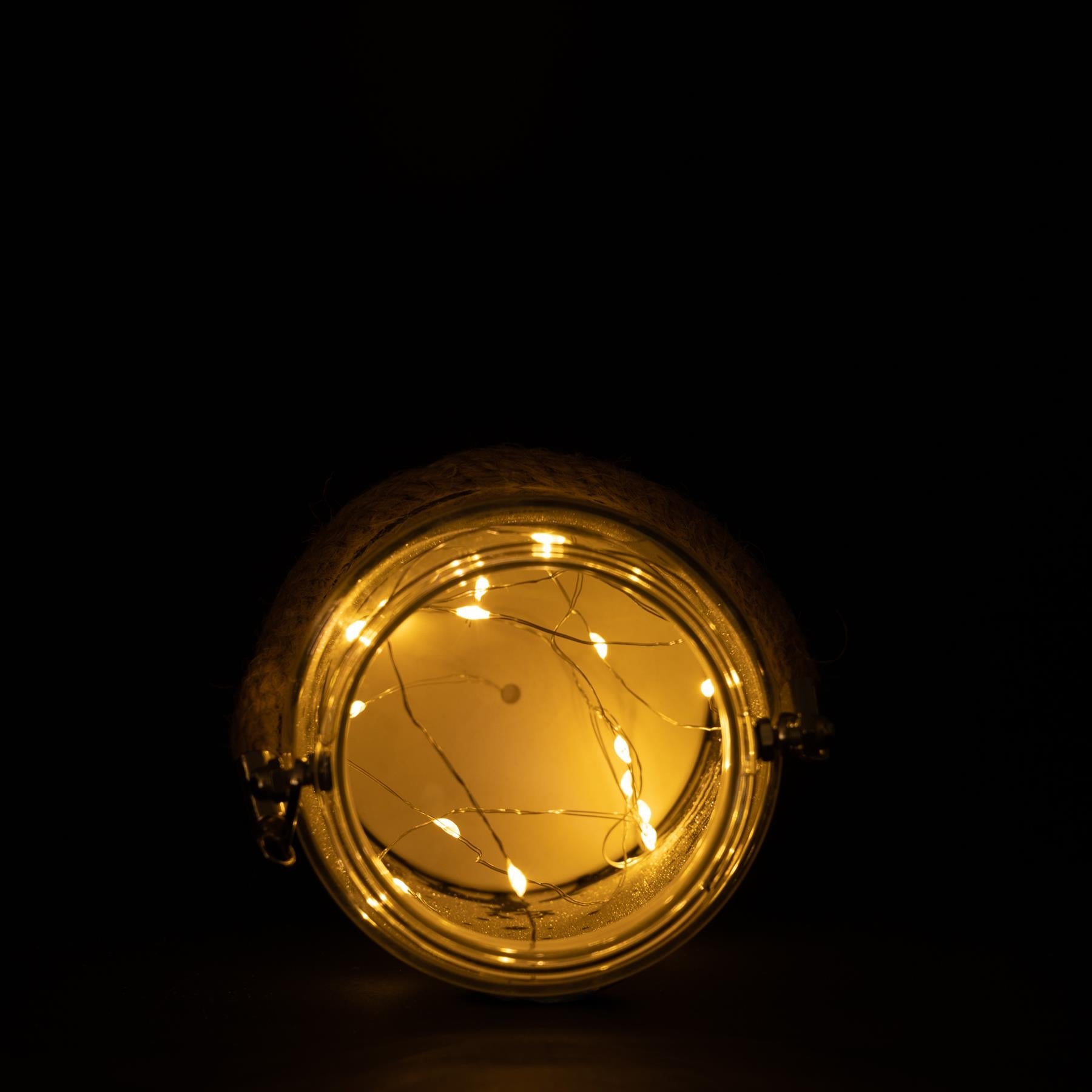 Christmas Jar Lamp Table Decoration Xmas Woodland Scene Lantern 23cm Decor UK