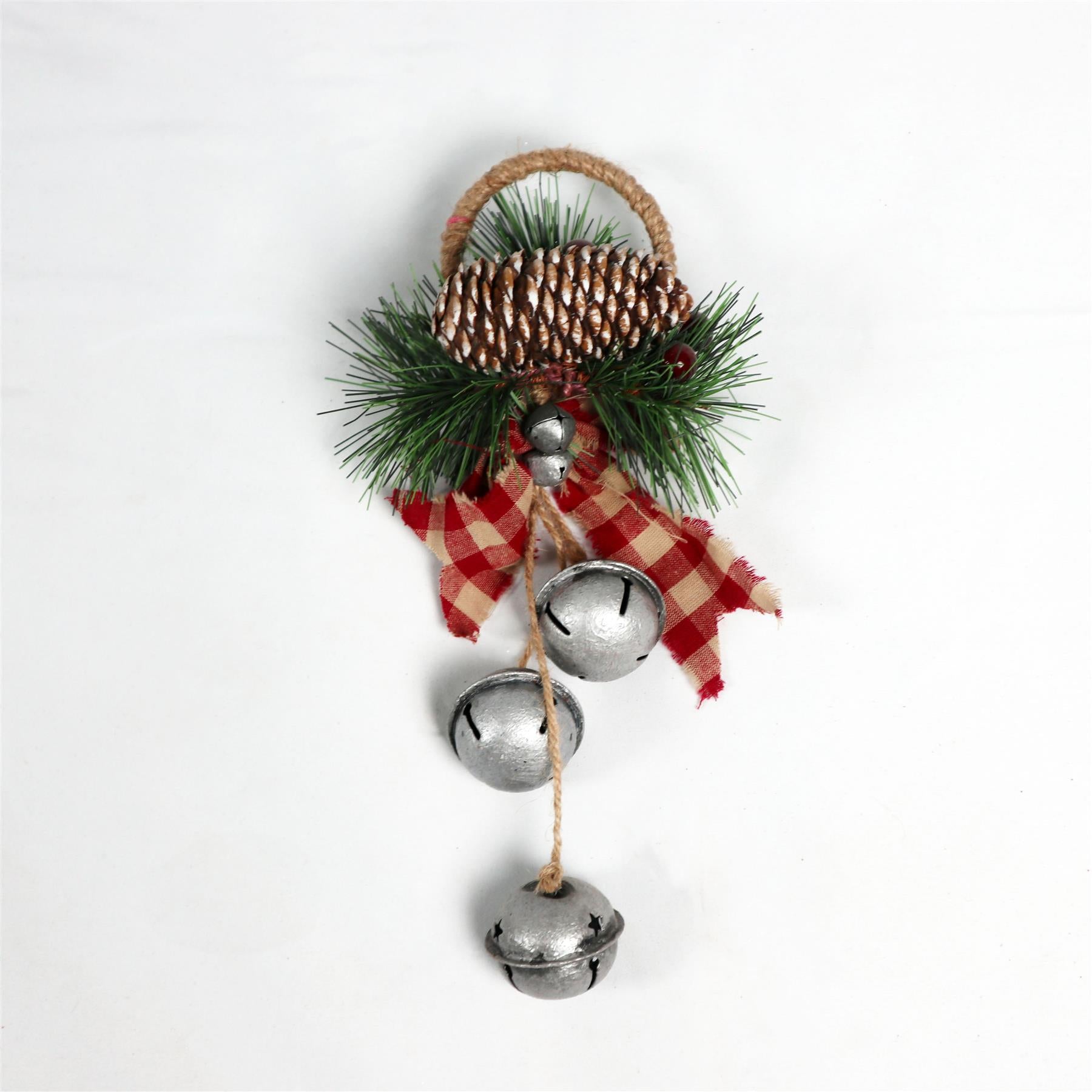 Hanging Decorations With Silver Bells 27 Cm