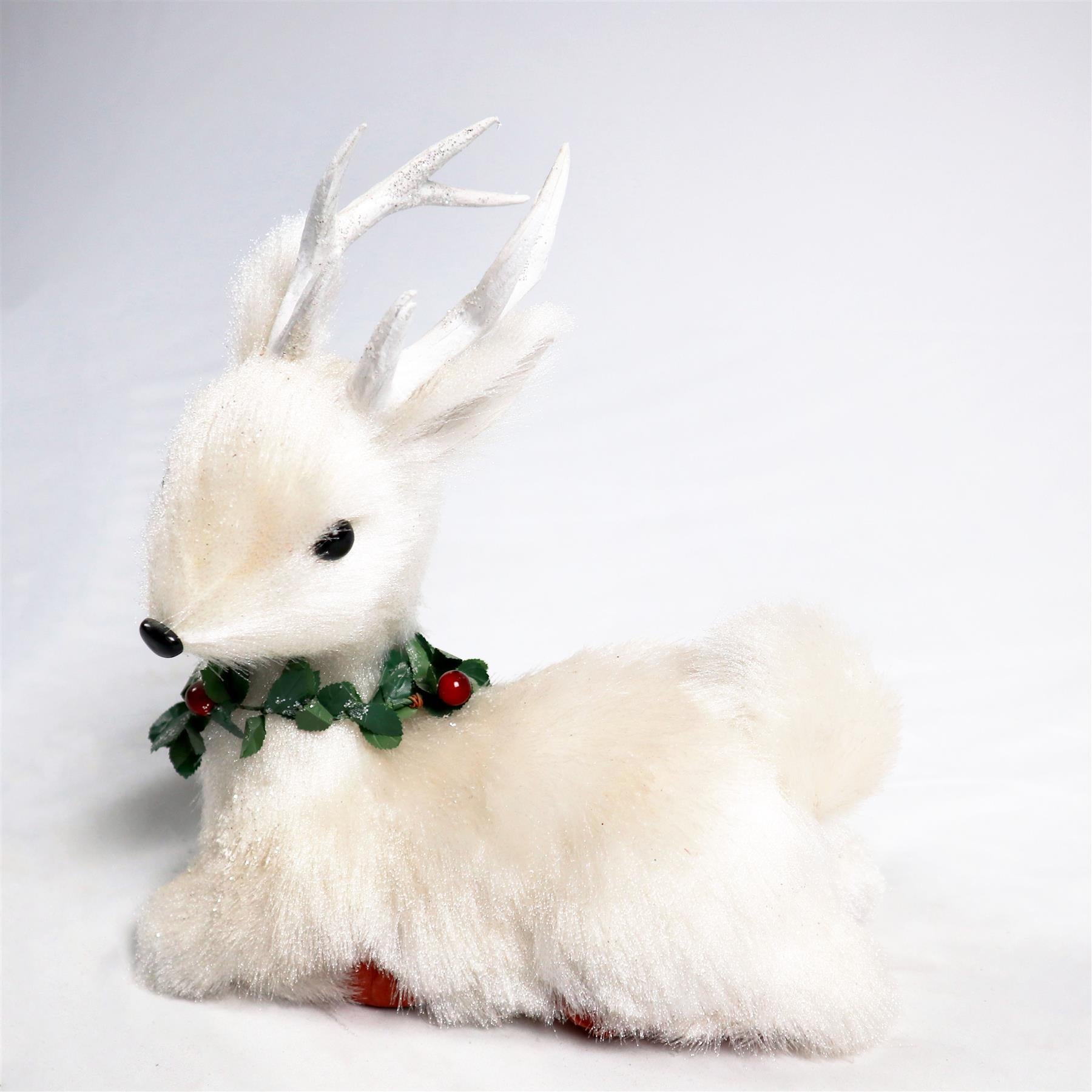 Christmas Lying Deer Figurine Showpieces Xmas Home Office Art Table Decorations