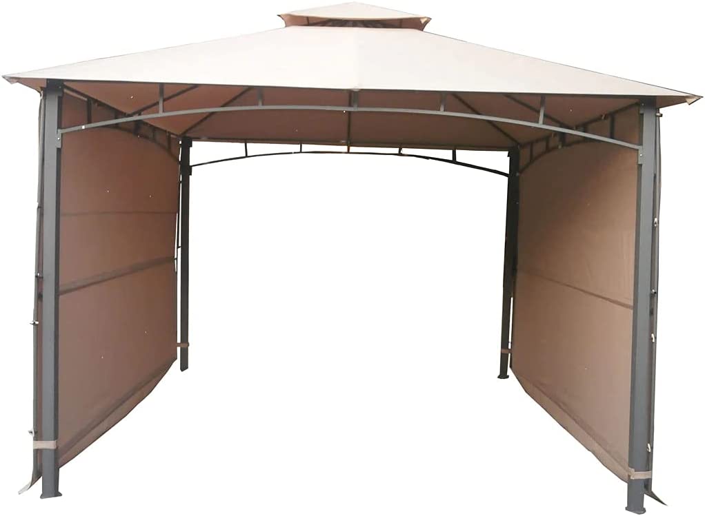 Pop up Gazebo Patio Tent 3.3x3.3m Heavy Duty Steel Frame Poles With Extended Side Walls Top Roof Portable Waterproof Canopy Shelter Sunshade