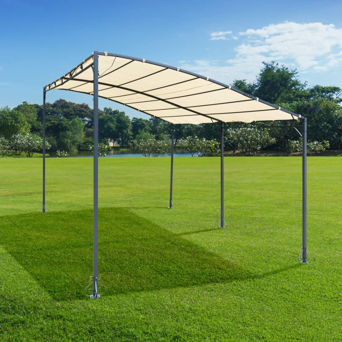 Pop up Gazebo Patio Tent 3x4x2.5m Heavy Duty Steel Frame Poles Top Roof Portable Waterproof Canopy Shelter Sunshade