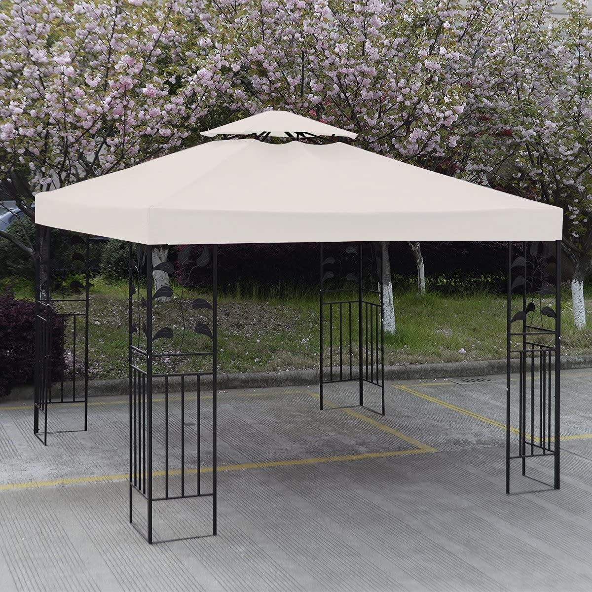 Pop up Bahamas Gazebo Patio Tent 3x3m Heavy Duty Steel Frame Poles Top Roof Portable Waterproof Canopy Shelter Sunshade
