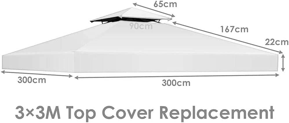 Pop up Bahamas Gazebo Patio Tent 3x3m Heavy Duty Steel Frame Poles Top Roof Portable Waterproof Canopy Shelter Sunshade