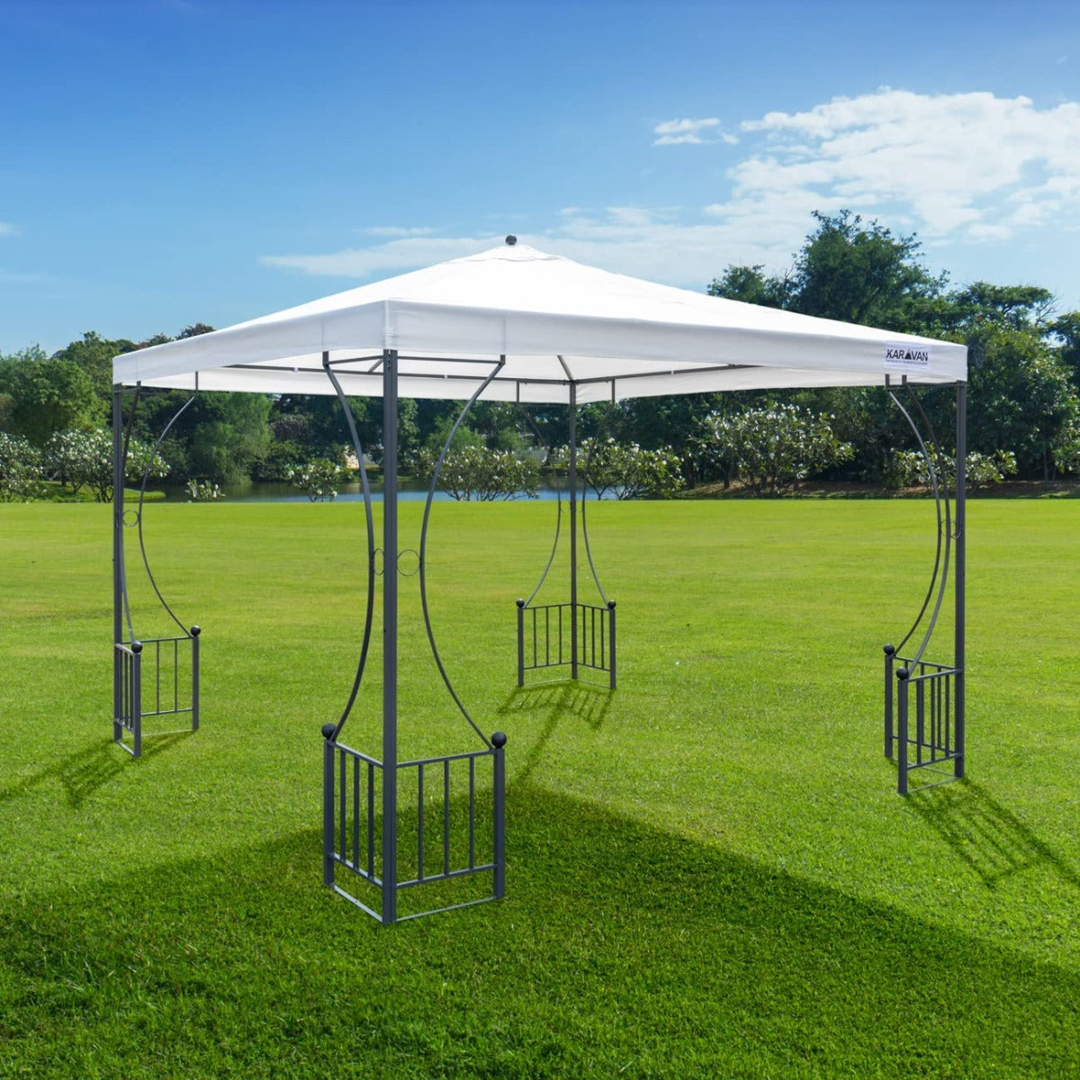 Pop up Bermuda Gazebo Patio Tent 3x3m Heavy Duty Steel Frame Poles Top Roof Portable Waterproof Canopy Shelter Sunshade