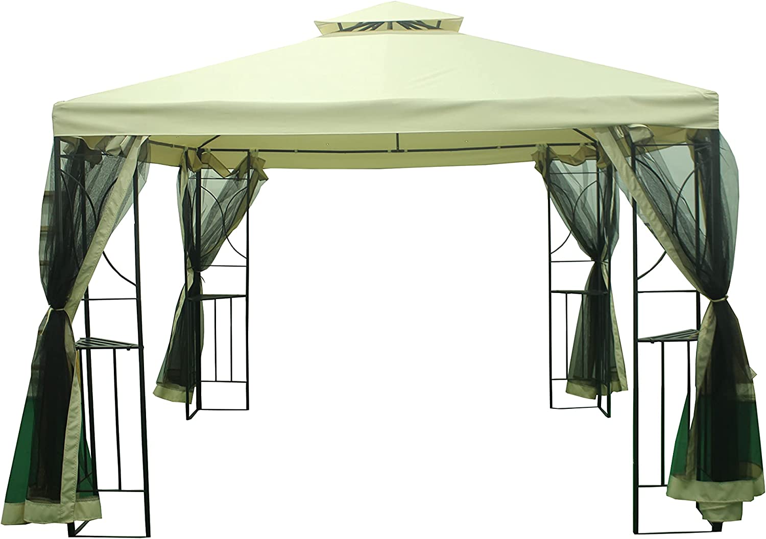 Pop up Barbados Gazebo Patio Tent 3x3m Heavy Duty Steel Frame Poles Top Roof Portable Waterproof Canopy Shelter Sunshade