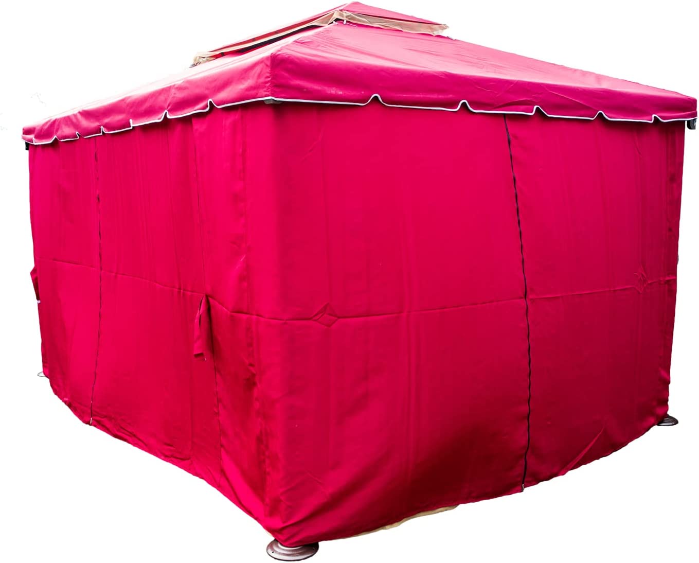 3x3x2.75m Red Gazebo with Nets Aluminium Frame and Powder coated Steel Roof