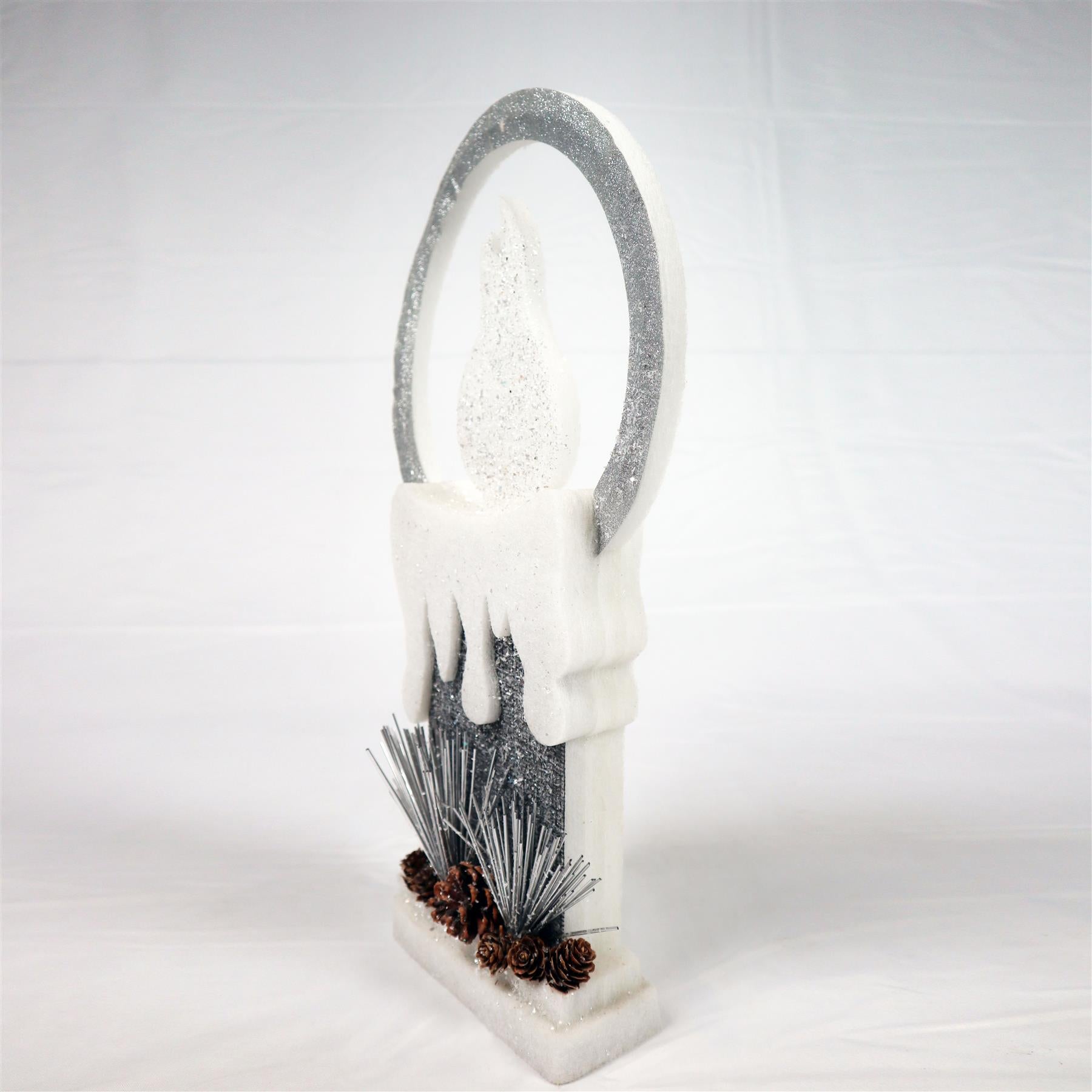 B/O Led Silver Foam Single Candle-41Cm,
1 Led